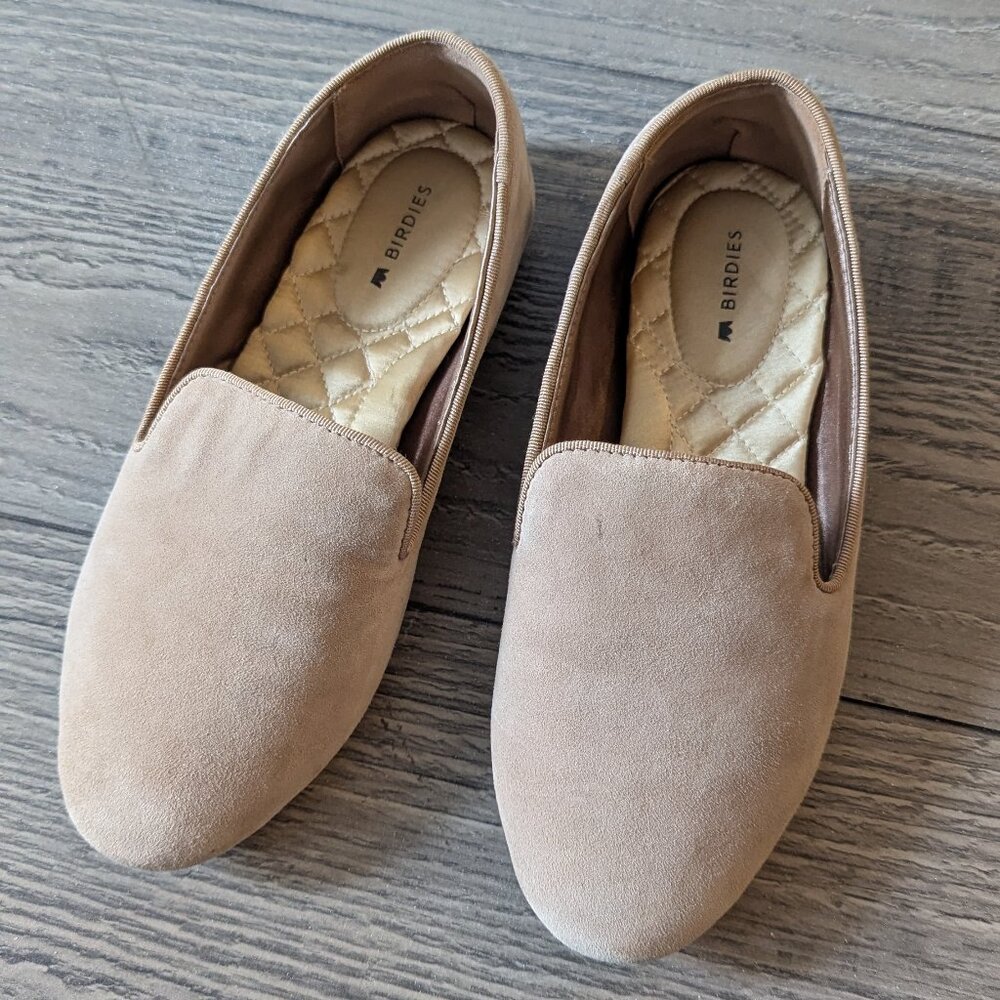 Birdies Suede Flats – Beige/Oatmeal – Size 5.5